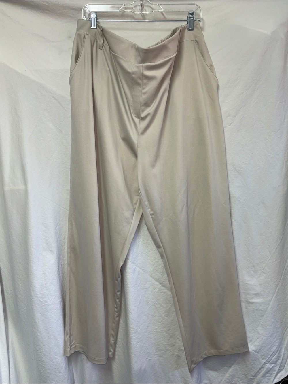 32 Degrees XXL Beige Straight Leg Pants STRETCH pull-on travel pants#0053
